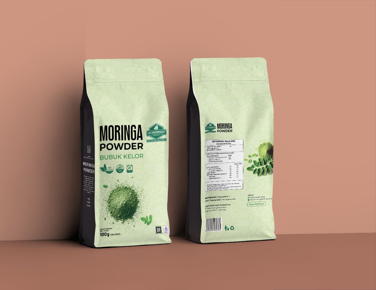 La Moringa - Moringa Powder (Bubuk Kelor) 100g Bag